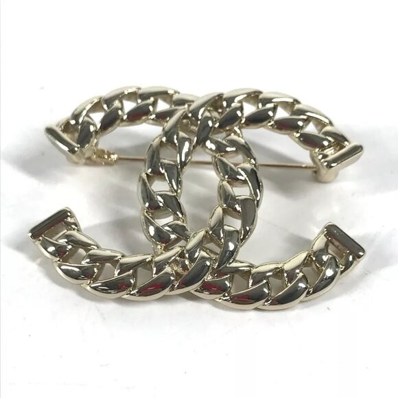 CHANEL 24P CC CC Mark Accessories chain Brooch Metal Gold Unused - Picture 1 of 10